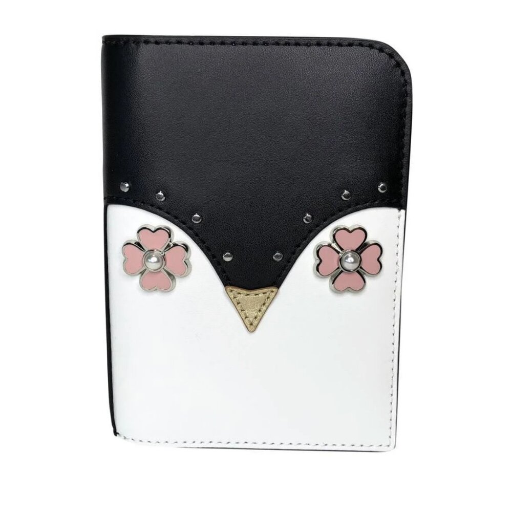 NWT Kate Spade Frosty Penguin Leather Travel Passport Holder, Multi Beautiful!